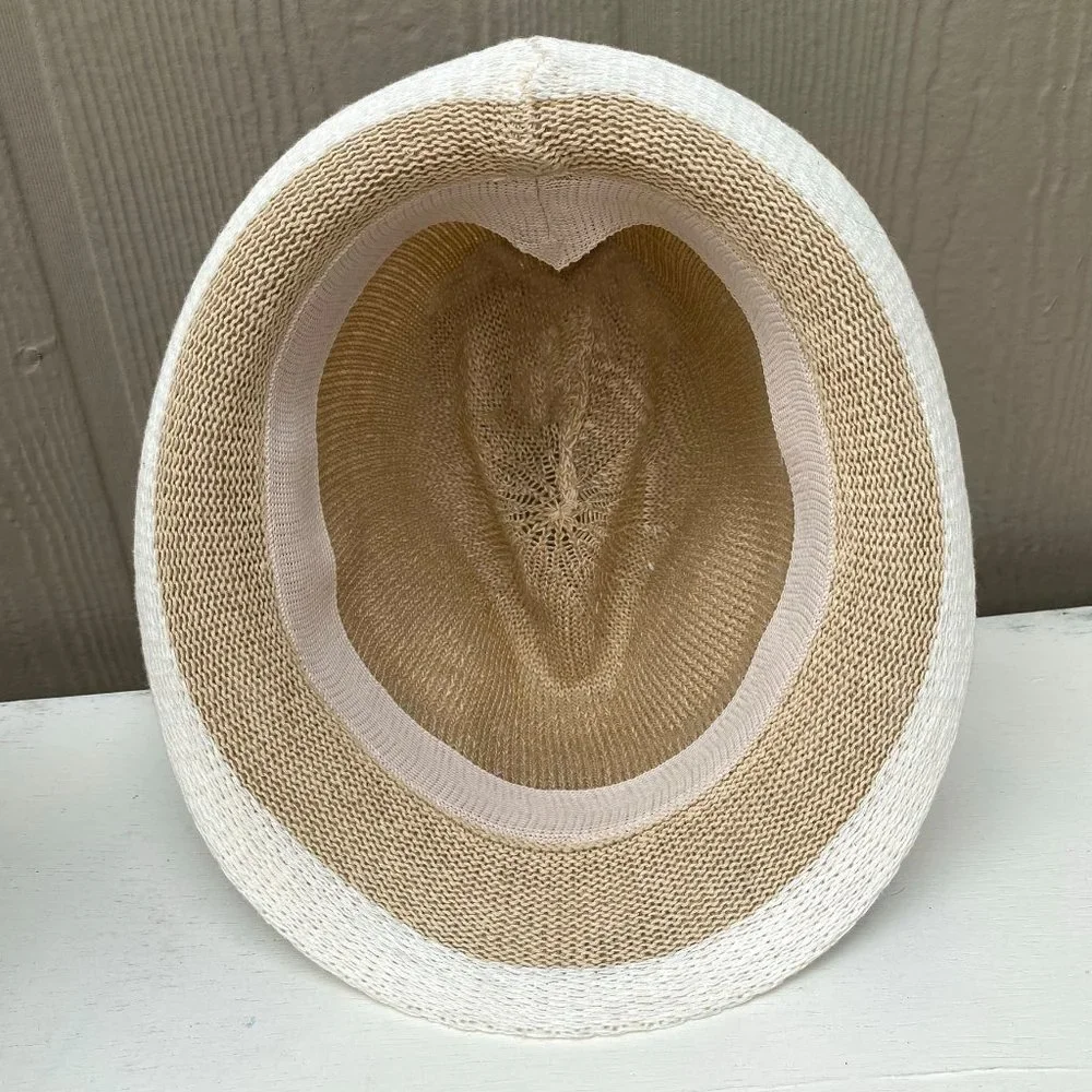 SOLD Vintage 90s Woven Trilby Fedora Hat - Picture 12 of 13